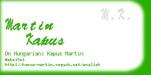 martin kapus business card